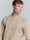 No Excess Hemd Leinen Blend Beige Model / Voorkant