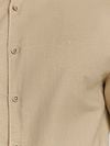 No Excess Overhemd Linnen Blend Beige Model / Detail