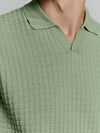 No Excess Poloshirt Green Model / Detail