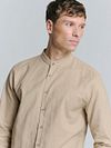 No Excess Shirt Linen Blend Beige Model / Voorkant