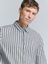 No Excess Shirt Stripes Blue Model / Voorkant
