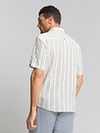 No Excess Short Sleeve Shirt Stripes Ecru Model / Achterkant