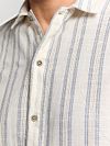 No Excess Short Sleeve Shirt Stripes Ecru Model / Detail