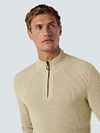 No Excess Half Zip Pullover Structure Melange Beige Model / Detail