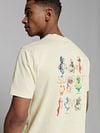 No-Excess T-Shirt Slub Placed Prints Ecru Model / Achterkant