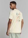 No-Excess T-Shirt Slub Placed Prints Ecru Model / Achterkant