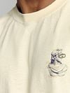 No-Excess T-Shirt Slub Placed Prints Ecru Model / Detail