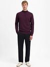 No Excess Half Zip Trui Dark Wine Melange Model / Voorkant