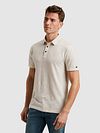 Cast Iron Polo Shirt Jacquard Print Ecru Model / Zijkant