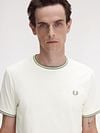 Fred Perry M1588 Twin Tipped T Shirt Off-White Model / Detail