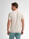 Petrol Knitted Polo Shirt Ecru Model / Achterkant