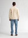 Petrol Shirt Corduroy Beige Model / Achterkant
