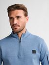 Petrol Half-Zip Sweater Aspen Blue Model / Detail