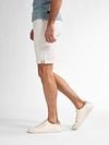 Petrol Denim Short Jackson White Model / Zijkant