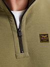 PME Legend Half Zip Sweater Interlock Jersey Olive Model / Detail