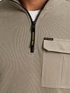 PME Legend Half Zip Sweater Interlock Jersey Khaki