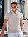 Suitable Polo Shirt Riva Linen Ecru Model / Sfeerbeeld with Bram
