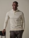Profuomo Longsleeve Polo Shirt Luxury Basic Off White Model / Voorkant