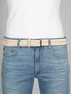 Profuomo Waxed Braided Belt Ecru Model / Voorkant