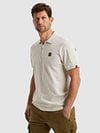 PME Legend Half-Zip Poloshirt Piqué Interlock Ecru Model / Voorkant