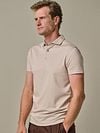 Profuomo Polo Shirt Luxury Knitted Beige Model / Voorkant