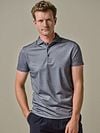 Profuomo Polo Shirt Luxury Knitted Melange Blue Model / Voorkant