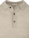 Profuomo Longsleeve Polo Shirt Merino Wool Beige