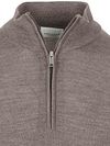 Profuomo Half Zip Pullover Merino Wool Taupe