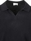 Profuomo Longsleeve Polo Shirt Wool Blend Navy Product / Detail