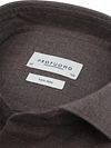 Profuomo Hemd Peached Twill Flanel Bruin Product / Detail