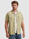 PME Legend Short Sleeve Hemd Bedford Grün Model / Voorkant