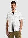 PME Legend Short Sleeve Hemd Linen Blend Weiß Model / Voorkant