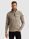 PME Legend Half Zip Sweater Interlock Jersey Khaki