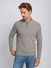 Suitable Half Zip Pullover Boiled Wool Grijs Model / Voorkant met Folkert