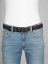 Suitable Geweven Riem Navy Taupe Model / Voorkant