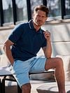 Suitable Respect Polo Shirt Tip Ferry Denim Blue Model / Sfeerbeeld