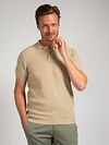 Suitable Respect Polo Shirt Structure Knit Beige Model / Voorkant with Stefan