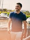 Suitable Respect Polo Structure Knit Blauw Model / Voorkant met Bram
