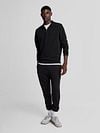 Lyle & Scott Half Zip Pull Tonal Schwarz Model / Voorkant
