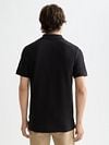 Scotch And Soda Core Piqué Polo Shirt Black Model / Achterkant