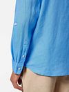 Scotch and Soda Linnen Overhemd Blue Model / Detail