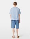 Scotch And Soda Slub Embroidery T-shirt Blue Model / Achterkant