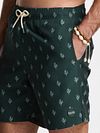 Shiwi Swimshorts Mike Sketched Coral Dark Green Model / Detail