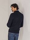 State Of Art Half Zip Pullover Wool Blend Navy Model / Achterkant