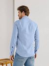State Of Art Hemd Leinen Hellblau Model / Achterkant