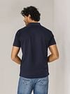 State of Art Poloshirt Mercerized Piqué Navy Model / Achterkant