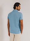 State of Art Poloshirt Piqué Melanger Bleu Clair Model / Achterkant