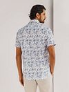 State Of Art Short Sleeve Poplin Shirt Beige Blue Model / Achterkant