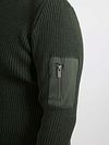 Suitable Mou Pull Demi-Zip Vert Foncé Model / Detail