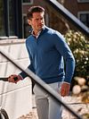 Suitable Merino Half Zip Sweater Bleu Ink  Model / Sfeerbeeld
